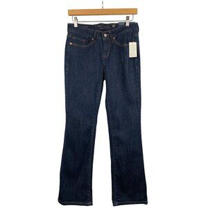 Faded Glory Womens Midrise Bootcut Jeans Size 4 Dark Blue Denim Slim Fit